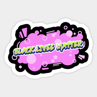 Black Lives Matter Green Graffiti with Pink Spray Paint Sticker